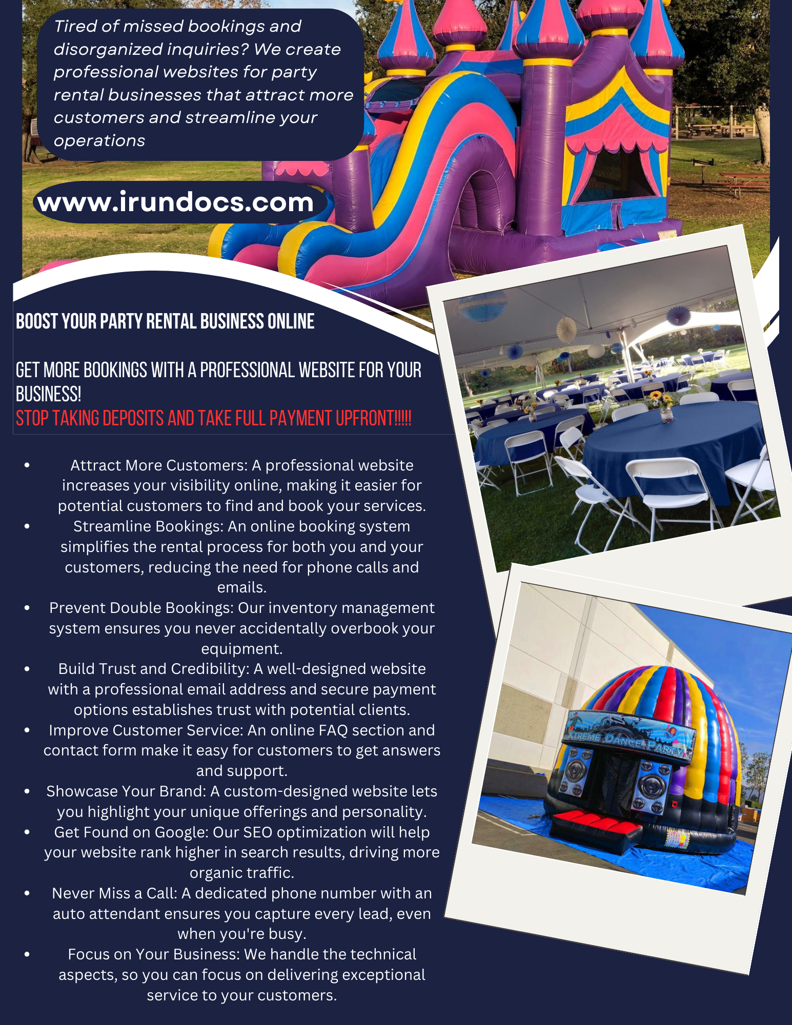 Party Rental Website Design & Booking: Get More Bookings & Grow Your Business