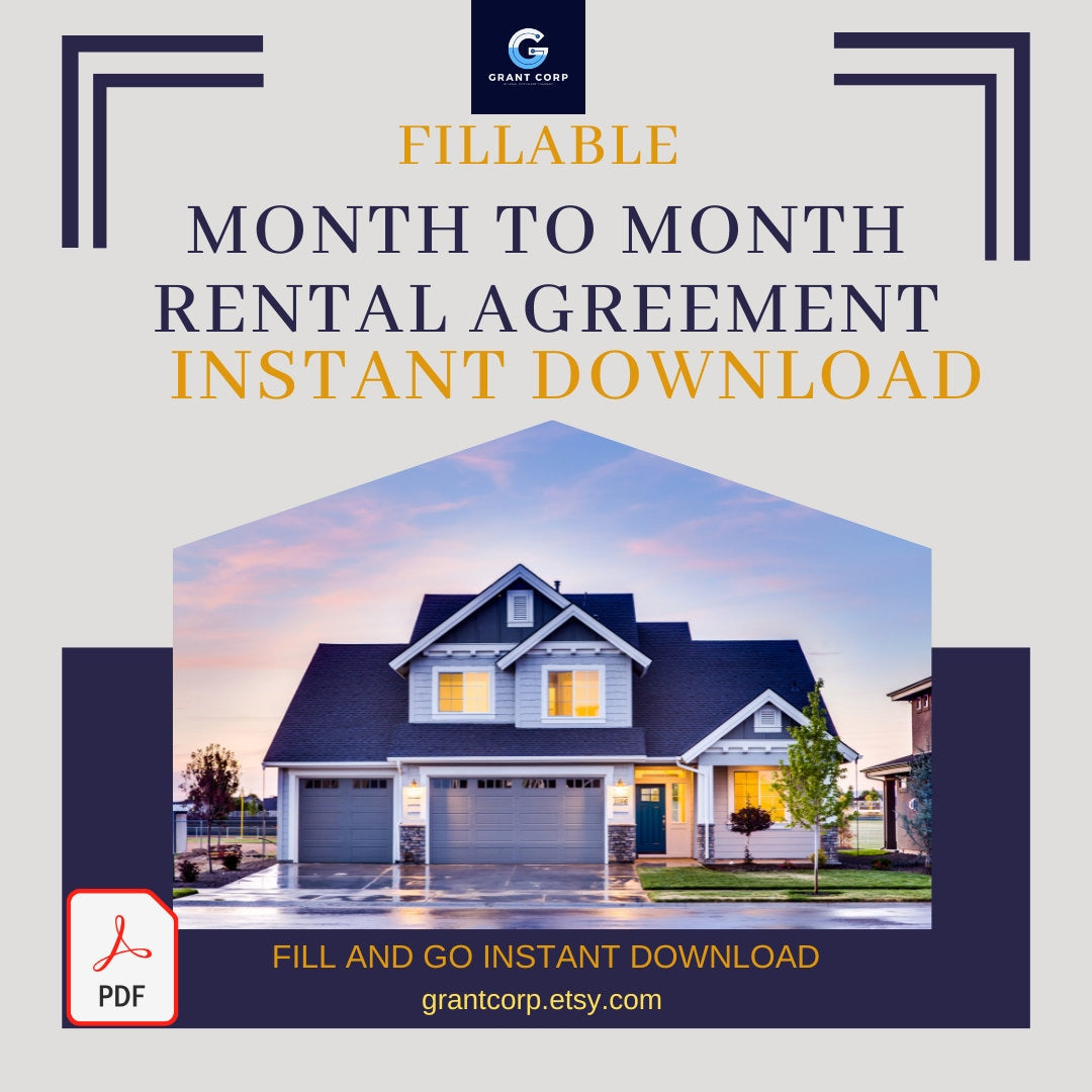 Month-to-Month Rental Agreement | Professional Template, PDF Download