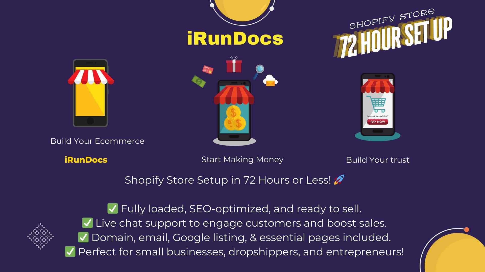 Launch Your Shopify Store in 72 Hours or Less: Fully Loaded, SEO Optimized, & Ready to Sell! Domain and Email Included