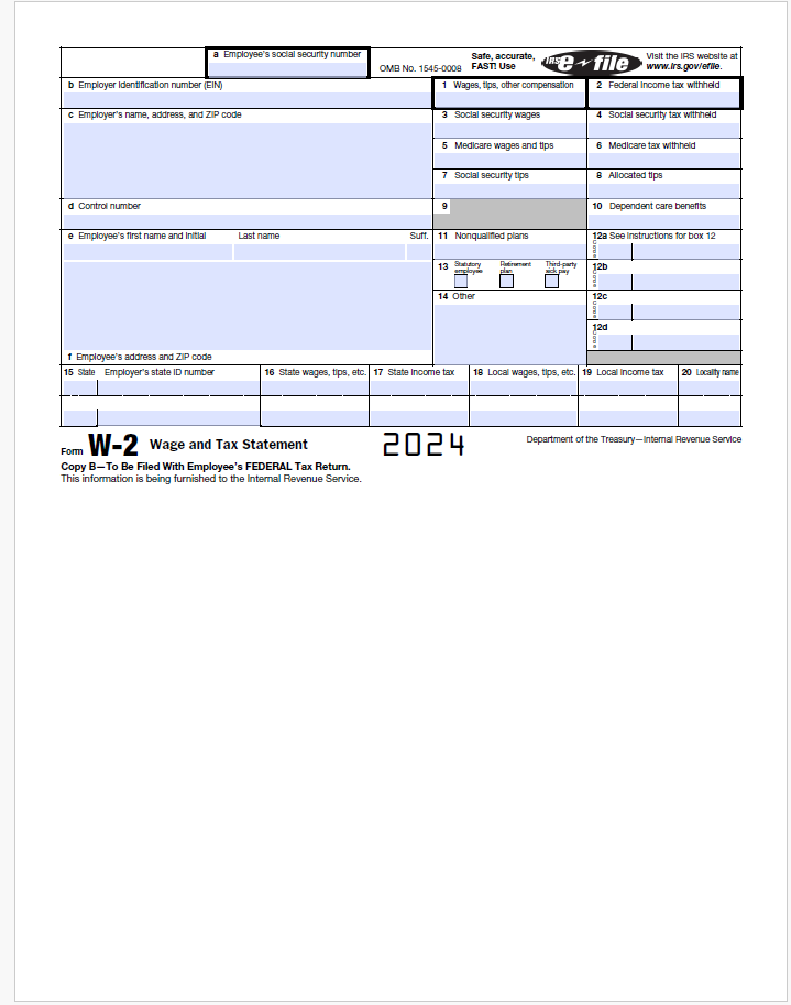 W2 - 2024 Year